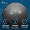 BOSU Exercise Ball, BT Pro Balance Fitness Core and Cardio Training Inflatable Rubber Home Gym Equipment for Full Body Strength Workouts, Grey & Black view 3