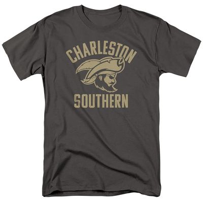 Charleston Southern University Official One Color CSU Buccaneers Logo Unisex Adult T-Shirt, Charcoal, 5X-Large