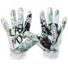 Battle Sports Cash Money Wide Receiver Football Gloves, Ultra Stick Adult & Youth Gloves - Adult Medium, Neon Green/White view 2