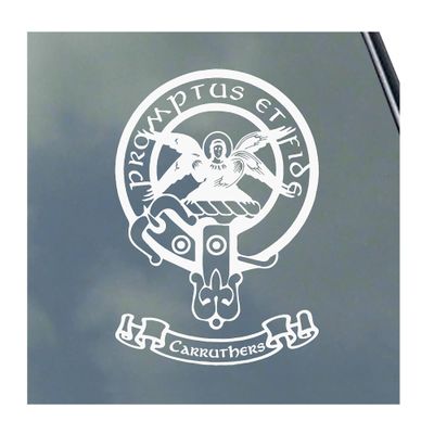Carruthers Scottish Clan Vinyl Sticker Decal Tartan with Banner Option Family