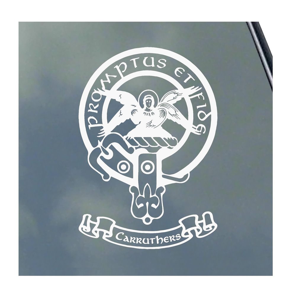 Carruthers Scottish Clan Vinyl Sticker Decal Tartan with Banner Option Family