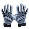 Battle Sports Kaleidoscope Wide Receiver Football Gloves, Ultra Stick Adult & Youth Gloves - Adult X-Large, Black/White view 3