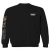 Aesthetic Graphic Print Sunflower Butterfly fire lite Vaporwave Art Retro Men's Crewneck Sweatshirt (Black Small) view 2