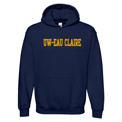 UGP Campus Apparel AH01 - Wisconsin-Eau Claire Blugolds Basic Block Hoodie - X-Large - Navy
