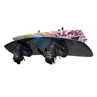 HIDEit Mounts MBoard - Made in USA Universal Medium Board Rack, Rubber Dipped Steel Horizontal Board Mount Wall Rack, Wakeboard Rack, Water Ski Rack, Skateboard Rack and Skimboard Rack