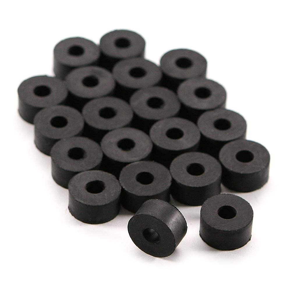 20 PCS Black EPDM Rubber Washers - (.500 x .180 x .250) for Attachment Mounting Posts, Kydex Holster Retention Washers