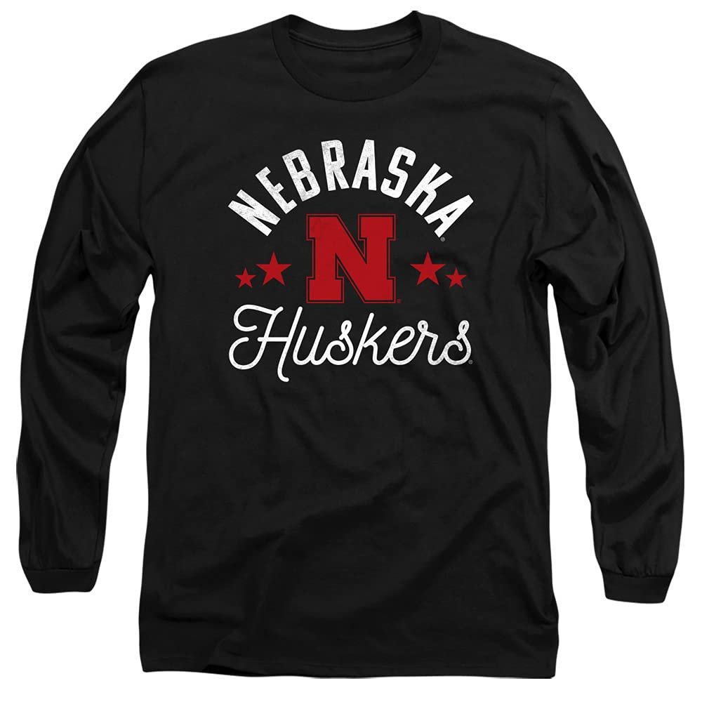 Nebraska Cornhuskers Official Huskers Unisex Adult Long-Sleeve T Shirt,Black, 3X-Large