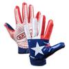 Battle Sports Texas Flag Wide Receiver Football Gloves, Ultra Stick Adult & Youth Gloves - Adult Large, Red/White/Blue view 2