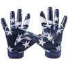 Battle Sports USA Wide Receiver Football Gloves, Ultra Stick Adult & Youth Gloves - Youth X-Large, Red/White/Blue view 2
