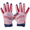 Battle Sports USA Wide Receiver Football Gloves, Ultra Stick Adult & Youth Gloves - Youth X-Large, Red/White/Blue view 3