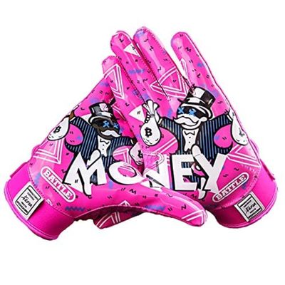 Battle Sports MM 2.0 Pink Wide Receiver Football Gloves, Ultra Stick Adult & Youth Gloves - Adult X-Large, Pink