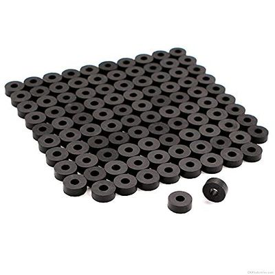 100 PCS Holster Washers - Black EPDM Rubber - (.500 x .180 x .187) - Attachment Mounting Posts, Kydex Holster Retention Washers