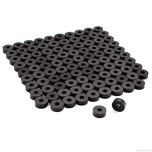 100 PCS Holster Washers - Black EPDM Rubber - (.500 x .180 x .187) - Attachment Mounting Posts, Kydex Holster Retention Washers