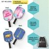 Helium Pickleball Paddle for Kids  (2 Pack - POW! and Girl Power) Child Size, Lightweight Honeycomb Core, Graphite Strike Face, Premium Comfort Grip, 2 Pickleball Paddles & 2 Drawstring Bags view 3