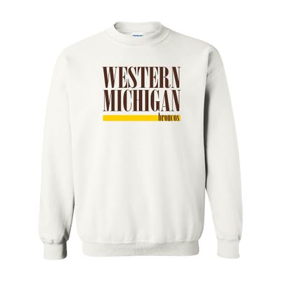 UGP Campus Apparel AW1274 - Western Michigan Broncos Boldline Crewneck Sweatshirt - 2X-Large - White