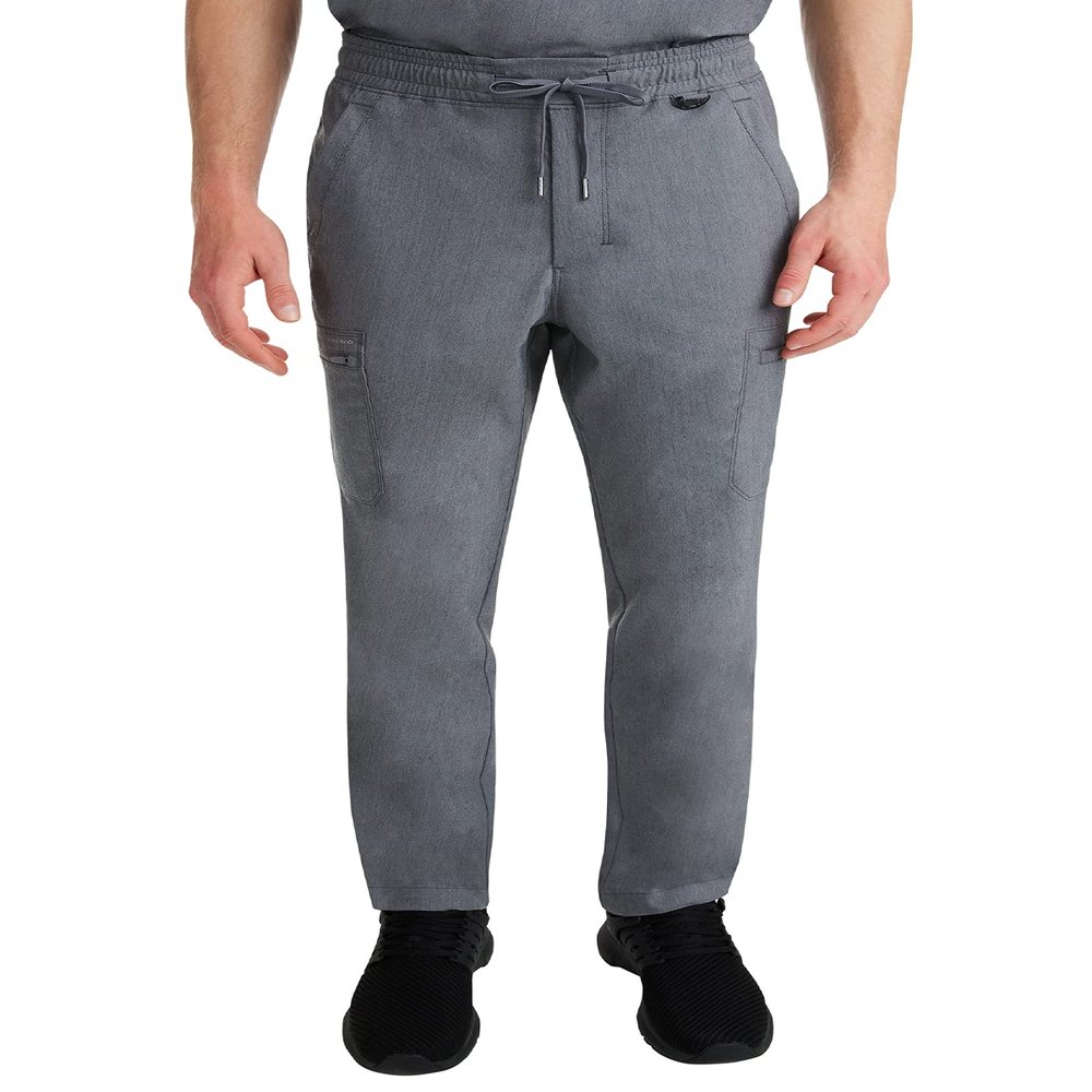 Healing Hands Scrub Pants for Men Daniel Utility Bottoms with 6 Pockets, 2-Way Stretch and Durable Fabric 9300, Heather Grey,XLT