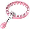 Intelligent Weighting Hula Hoop, Adjustable Magnetic Therapy 360-degree Surround Massage Exercise Gravity Ball Fitness Ring, Suitable for Adult Adolescents and Beginners/Pink/XL view 1