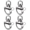 Amarine Made 4 Pack of Swivel Eye Snap Shackle Quick Release Bail Rigging Sailing Boat Marine 304 Stainless Steel for Sailboat Spinnaker Halyard (2-3/4") view 1