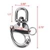 Amarine Made 4 Pack of Swivel Eye Snap Shackle Quick Release Bail Rigging Sailing Boat Marine 304 Stainless Steel for Sailboat Spinnaker Halyard (2-3/4") view 2