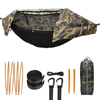 Camping Hammock with Mosquito Net and Rainfly Cover,Camping Hammock,Lightweight Portable Hammock,Waterproof Camping Hammock for Outdoor Backpacking Hiking Travel