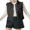 ebossy Women's Candy Color Slim Fit Sleeveless Distressed Denim Jean Vest Jacket (XX-Large, Z-Black) view 2