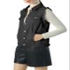 ebossy Women's Candy Color Slim Fit Sleeveless Distressed Denim Jean Vest Jacket (XX-Large, Z-Black) view 4