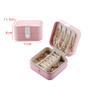 AGCFABS Jewelry Organizer Exquisite Button Leather Jewelry Box Ring Earring Necklace Holder Women Travel Portable Jewelry PU Box (Pink) view 2