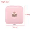 AGCFABS Jewelry Organizer Exquisite Button Leather Jewelry Box Ring Earring Necklace Holder Women Travel Portable Jewelry PU Box (Pink) view 3