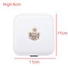 AGCFABS Jewelry Organizer Exquisite Button Leather Jewelry Box Ring Earring Necklace Holder Women Travel Portable Jewelry PU Box (White) view 3