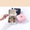 AGCFABS Jewelry Organizer Exquisite Button Leather Jewelry Box Ring Earring Necklace Holder Women Travel Portable Jewelry PU Box (White) view 4