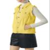 ebossy Women's Candy Color Slim Fit Sleeveless Distressed Denim Jean Vest Jacket (XX-Large, Yellow) view 4