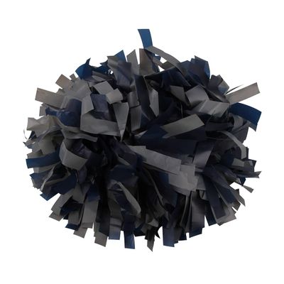 ICObuty Plastic Cheerleader Cheerleading Pom Poms 6 inch 1 Pair 2 Pieces (Grey-Navy Blue)