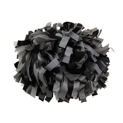 ICObuty Plastic Cheerleader Cheerleading Pom Poms 6 inch 1 Pair 2 Pieces (Grey-Black)