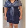 BANETTETA Shawls and Wraps for Evening Wear - Formal Dress Cover Ups for Weddings (Navy Blue) view 2