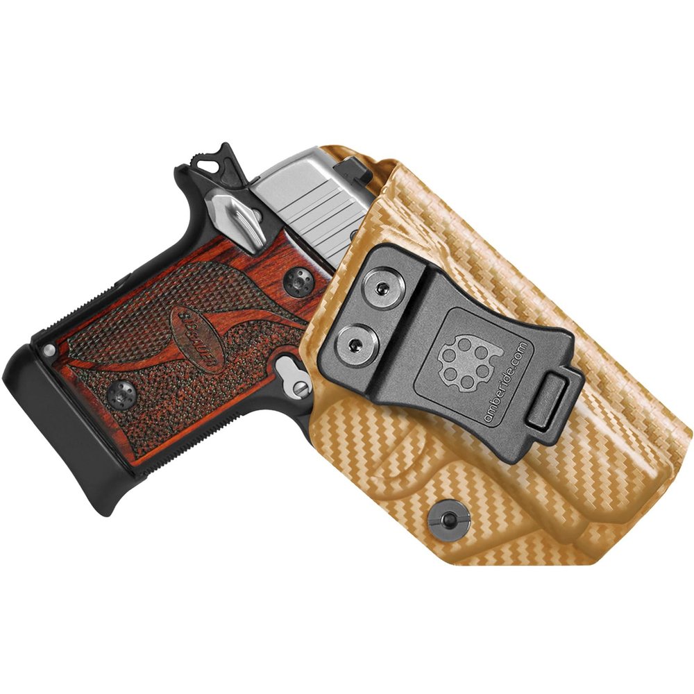 Amberide SIG P938 IWB Holster, Kydex-Boltaron Inside Waistband Holster for SIG Sauer P938 9mm Pistol, Secure Retention, 030 Adjustable Cant