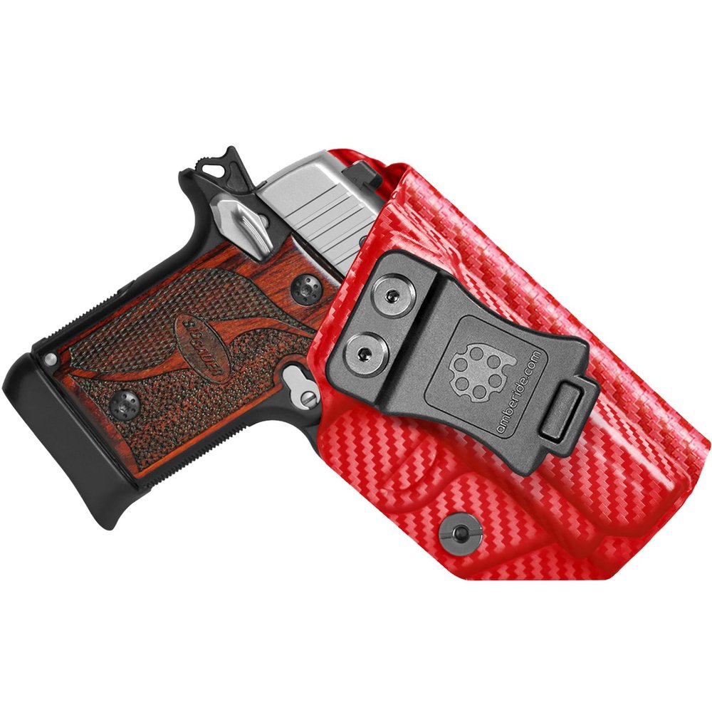 Amberide SIG P938 IWB Holster, Kydex-Boltaron Inside Waistband Holster for SIG Sauer P938 9mm Pistol, Secure Retention, 030 Adjustable Cant