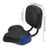 Bicycle Saddle Bike Seat with Soft Back Tricycle Saddle Seat with Backrest Universal Backrest Saddle for Mountain Bike, Road Bicycle, Hibrid and Stationary Exercise Bike (Black+Blue) view 3