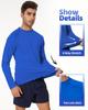 Arcweg Rashguard Men Long Sleeves Diving UV Protection UPF 50+ Elastic Rash Vest Loose Fit Top Swimming Quick Drying Surfing Pool T-Shirt Sports Top Rashie S (US) Blue view 4