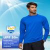 Arcweg Rashguard Men Long Sleeves Diving UV Protection UPF 50+ Elastic Rash Vest Loose Fit Top Swimming Quick Drying Surfing Pool T-Shirt Sports Top Rashie L (US) Blue view 3