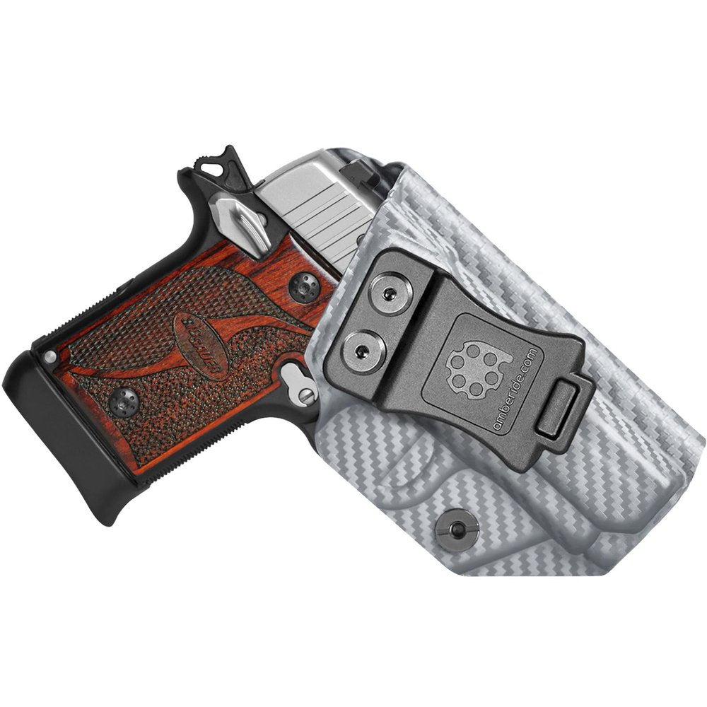 Amberide SIG P938 IWB Holster, Kydex-Boltaron Inside Waistband Holster for SIG Sauer P938 9mm Pistol, Secure Retention, 030 Adjustable Cant
