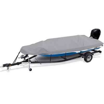 Waterproof Heavy Duty Boat Covers Trailerable Runabout Boat Cover Marine Grade 420D Polyester Durable and Tear Proof Yacht Speedboat Fish-Ski V-Hull Cover All Weather Protection Universal,21to24ft