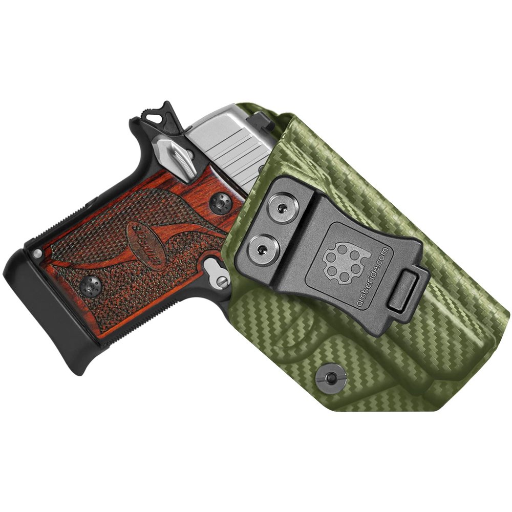 Amberide Sig P238 IWB Holster,Kydex-Boltaron Inside Waistband Fit Sig P238 .380 ACP,Secure Retention,Quick Draw,030 Adjustable Cant