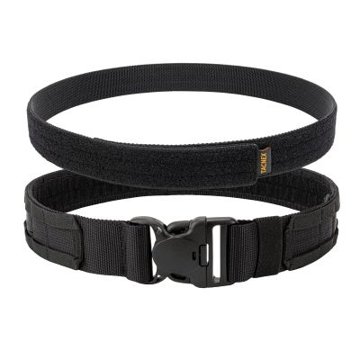 TACNEX 2" MOLLE Battle Belt Tactical Duty Gun Belt with 1.5" Underbelt Black M