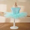 Freebily Little Big Girls Sequins Glittering Sleeveless Ballet Tutu Dress Modern Dance Camisole Gymnastic Leotard Turquoise 8-10 view 4