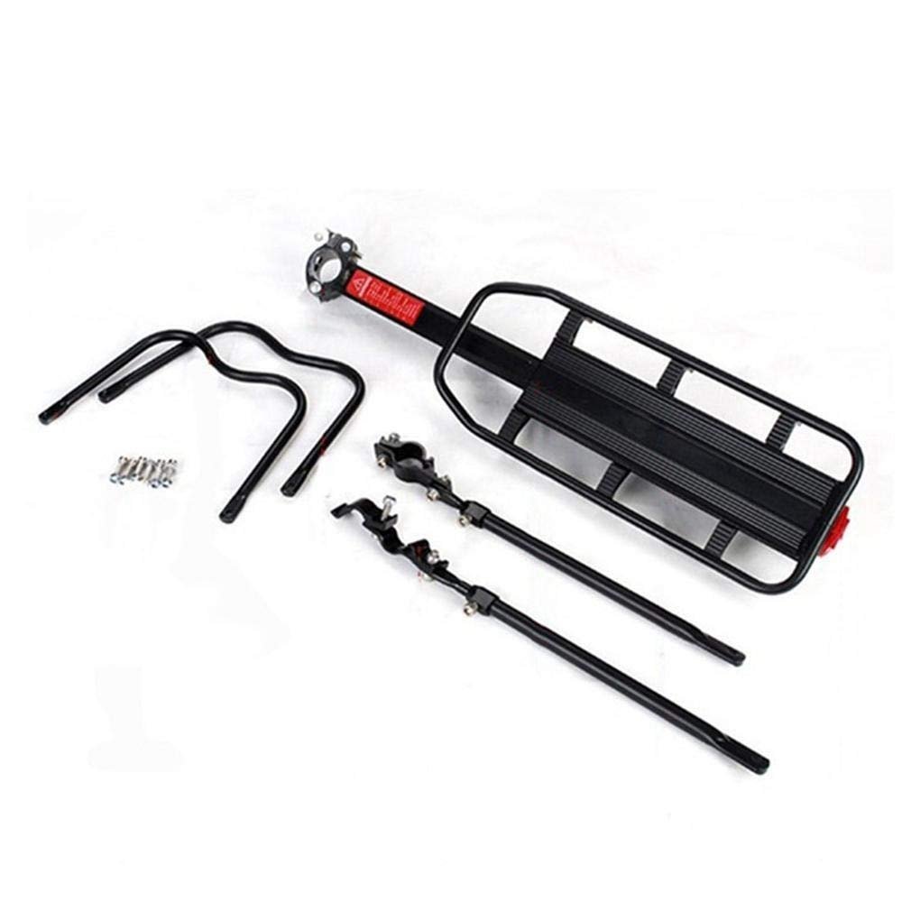 Bicycle Accessories Bicycle Luggage Carrier Aluminum Cargo Rear Rack Cycling Seatpost Bag Holder Stand for 20-29 Inch Bikes with Install Tools Bike Parts (Color : Black)