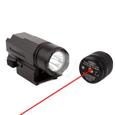 Gotical Tactical Combo LED Flashlight and Green Laser Sight (Pack of 2 - White Flashlight and Red Laser)