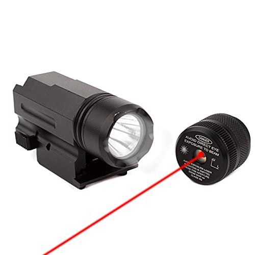 Gotical Tactical Combo LED Flashlight and Green Laser Sight (Pack of 2 - White Flashlight and Red Laser)
