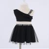 Hansber Kids Girls 2 Pcs Golf Tennis Athletic Skirts Sweatsuit Srappy Crop Tanks Top with Ruffles Tutu Dress Black 1-2 Years view 3