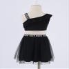 Hansber Kids Girls 2 Pcs Golf Tennis Athletic Skirts Sweatsuit Srappy Crop Tanks Top with Ruffles Tutu Dress Black 1-2 Years view 4