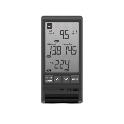 PRGR HS 130-A Portable Golf Launch Monitor | Doppler Radar Measures Club & Ball Speed, Smash Factor, Total & Carry Distance | Tracks Swing Speed Training Aids